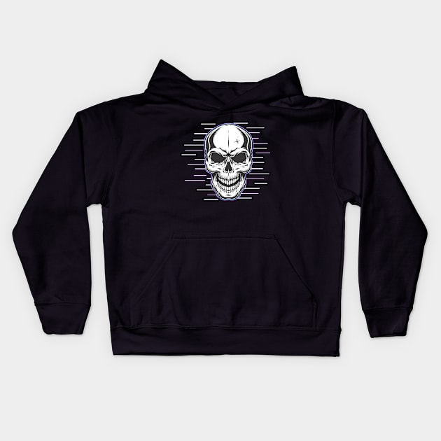 Glitch Skull Kids Hoodie by Indiecate